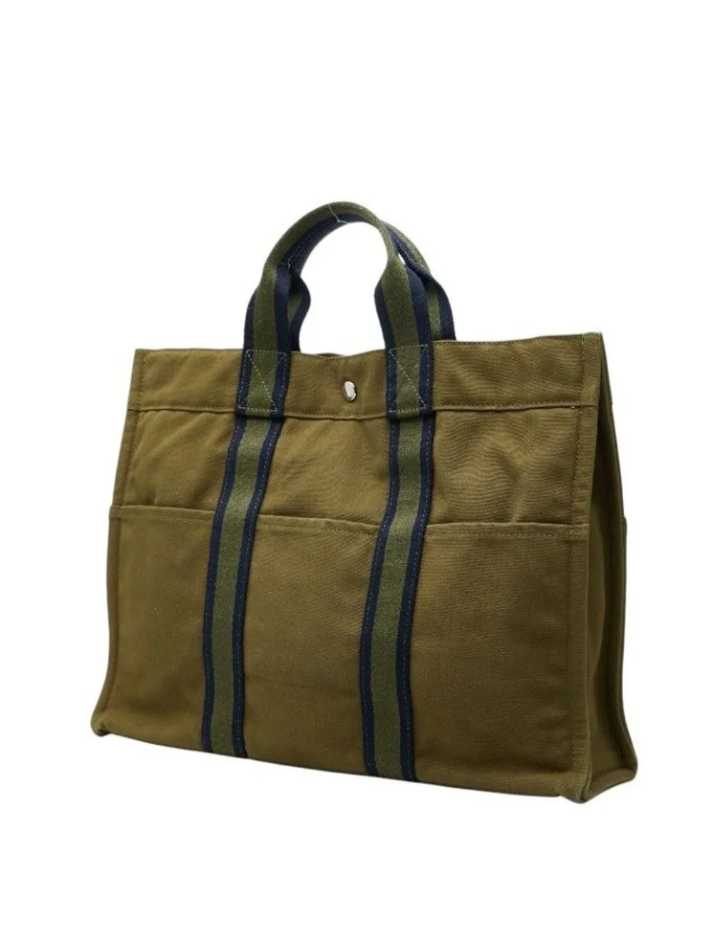 Hermes Fourre Tout MM Tote Green Canvas